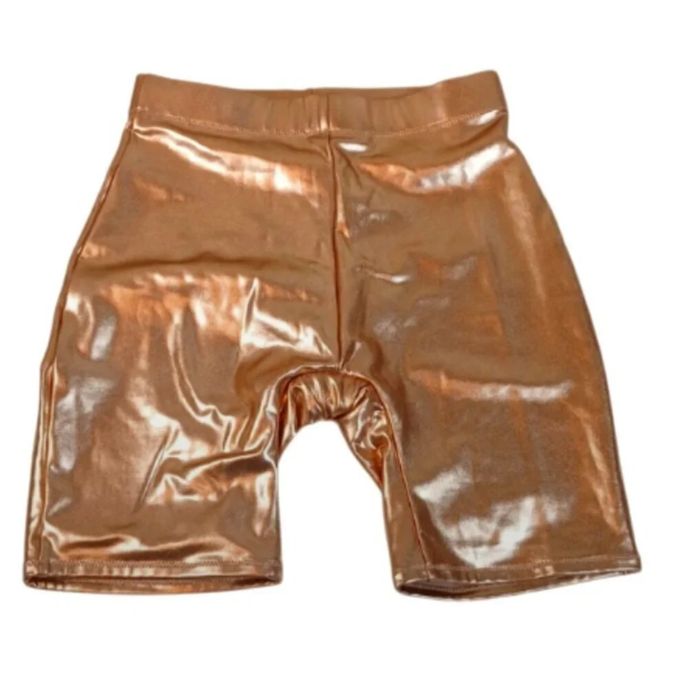 Skims Swim Metallic mid waist shorts Champagne XS NWT